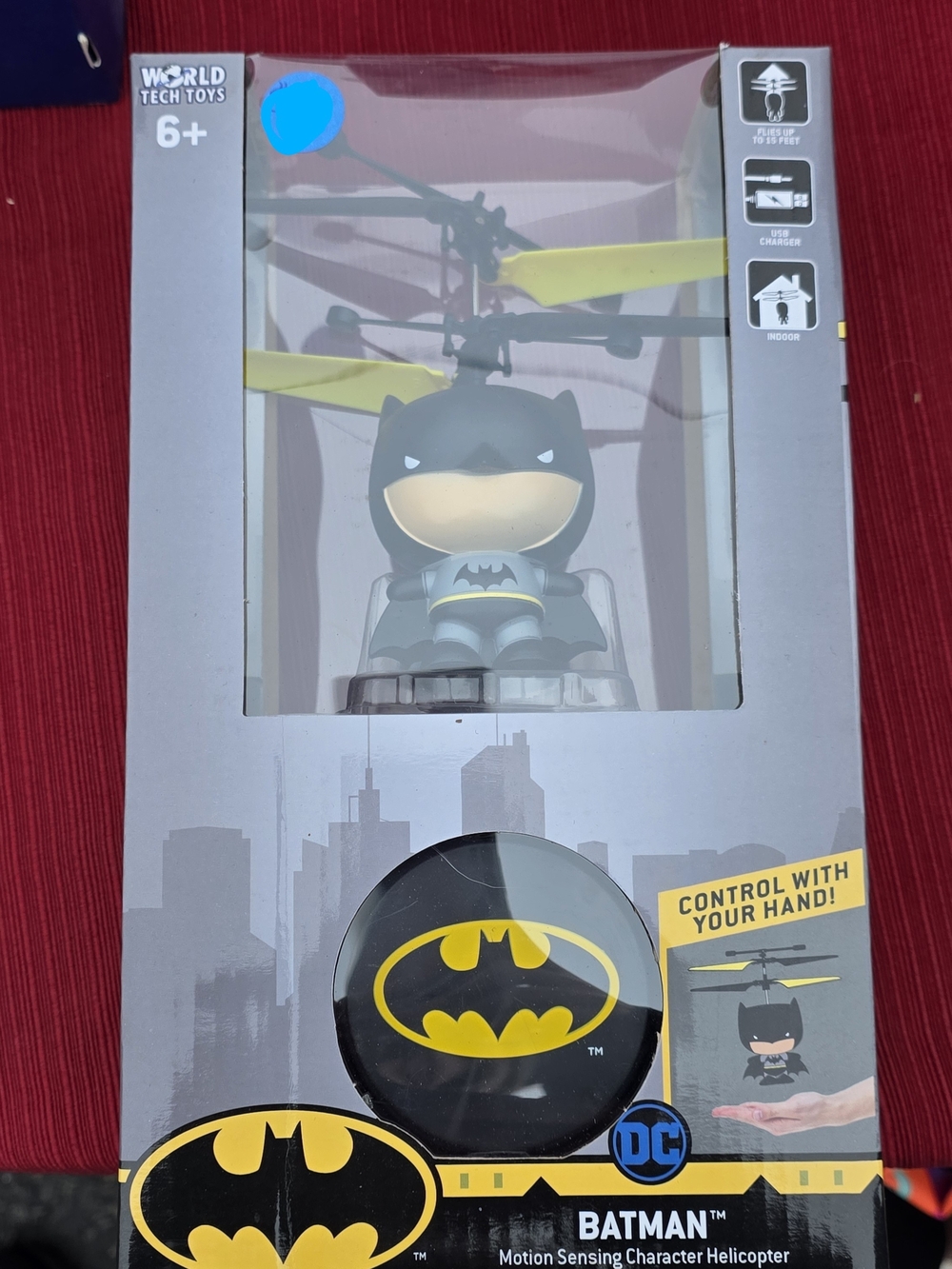 Batman Motion Sensing Character Helicopter Toy - Black & Yellow
